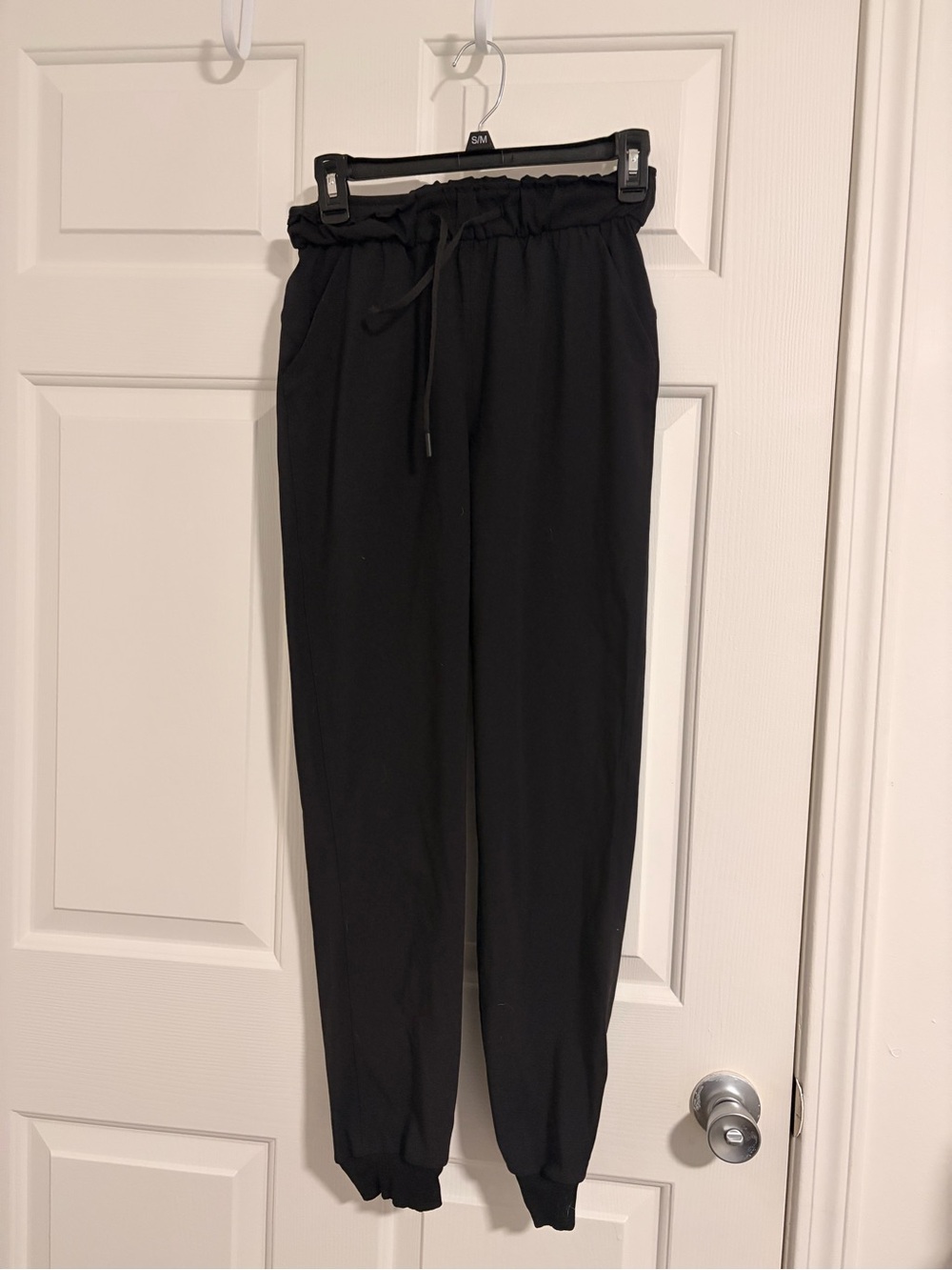 lululemon Black Drawstring Joggers with Cuffed Ankles